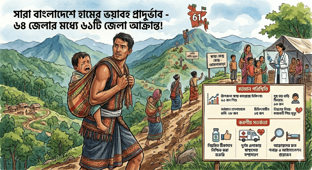 বাংলাদেশে হামের বিস্তার, বান্দরবানের আলীকদমে ভয়াবহ প্রাদুর্ভাব; সতর্ক করেছে বিশ্ব স্বাস্থ্য সংস্থা